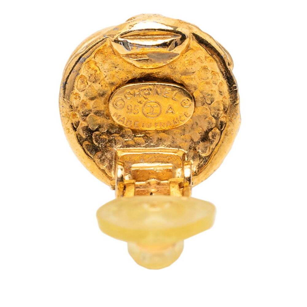 CHANEL Authentic Gold Logo Earrings - Picture 3 of 4